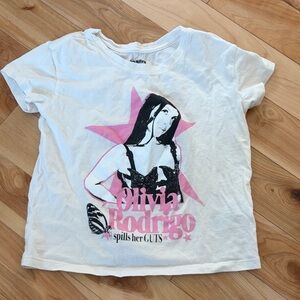 Old Navy White and Pink Graphic Kids T-Shirt